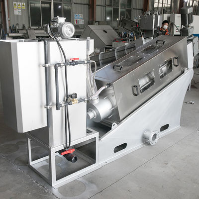 304 สแตนเลสเกลียวก้นหอย Dewatering เครื่องสกรูกดอุตสาหกรรมอัตโนมัติ