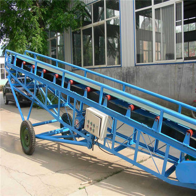 อุตสาหกรรมรองรับเหล็กกล้าคาร์บอนสายพานลำเลียงยางเคลื่อนย้ายได้สำหรับถ่านหินเหมืองเมล็ดพืช