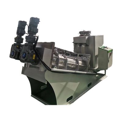 SS304 Screw Type Sludge Dehydrator การบำบัดน้ำเสียแบบทุ่งหญ้าเลี้ยงสัตว์อัตโนมัติ 3m3 / H