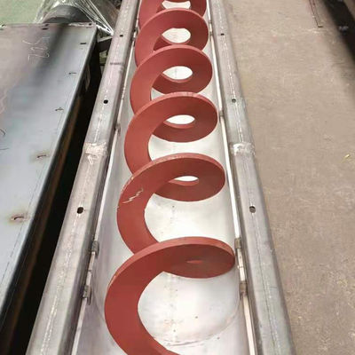 สกรูลำเลียงกากตะกอนเหล็กแมงกานีส สายพานลำเลียงเกลียวแบบไม่มีเพลาสำหรับผงทรายแห้ง