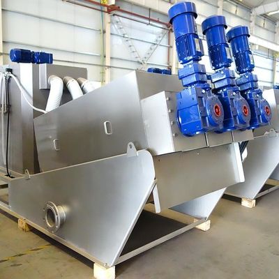 Screw Press Chemical Plant Sludge Dewatering Equipment อัตโนมัติเต็มรูปแบบ