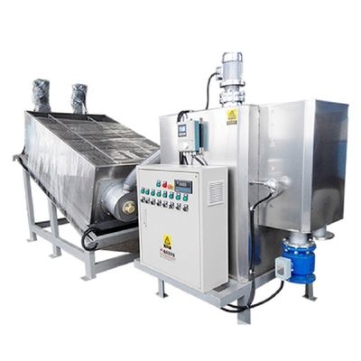 10m3 / H Sludge Dewatering Machine การกรองความเข้มข้นกดการแยกของเหลวที่เป็นของแข็ง Integrated Screw Stacker