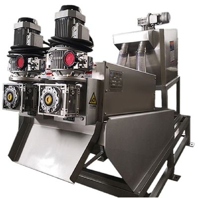 10m3 / H Sludge Dewatering Machine การกรองความเข้มข้นกดการแยกของเหลวที่เป็นของแข็ง Integrated Screw Stacker
